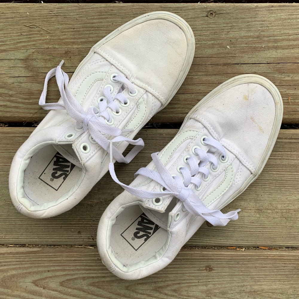 All white Vans